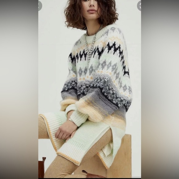 New Free People✨Frozen Forest Oversized Tunic Knit Sweater - Picture 5 of 6